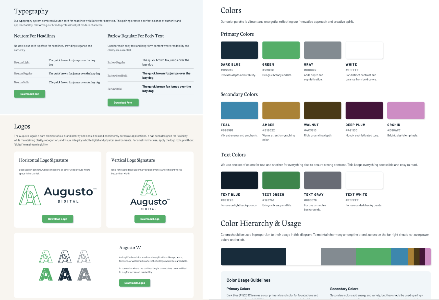 Design system guide and documentation